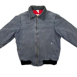 Vtg Carhartt Faded Black Santa Fe Jacket Gray Mens Size M